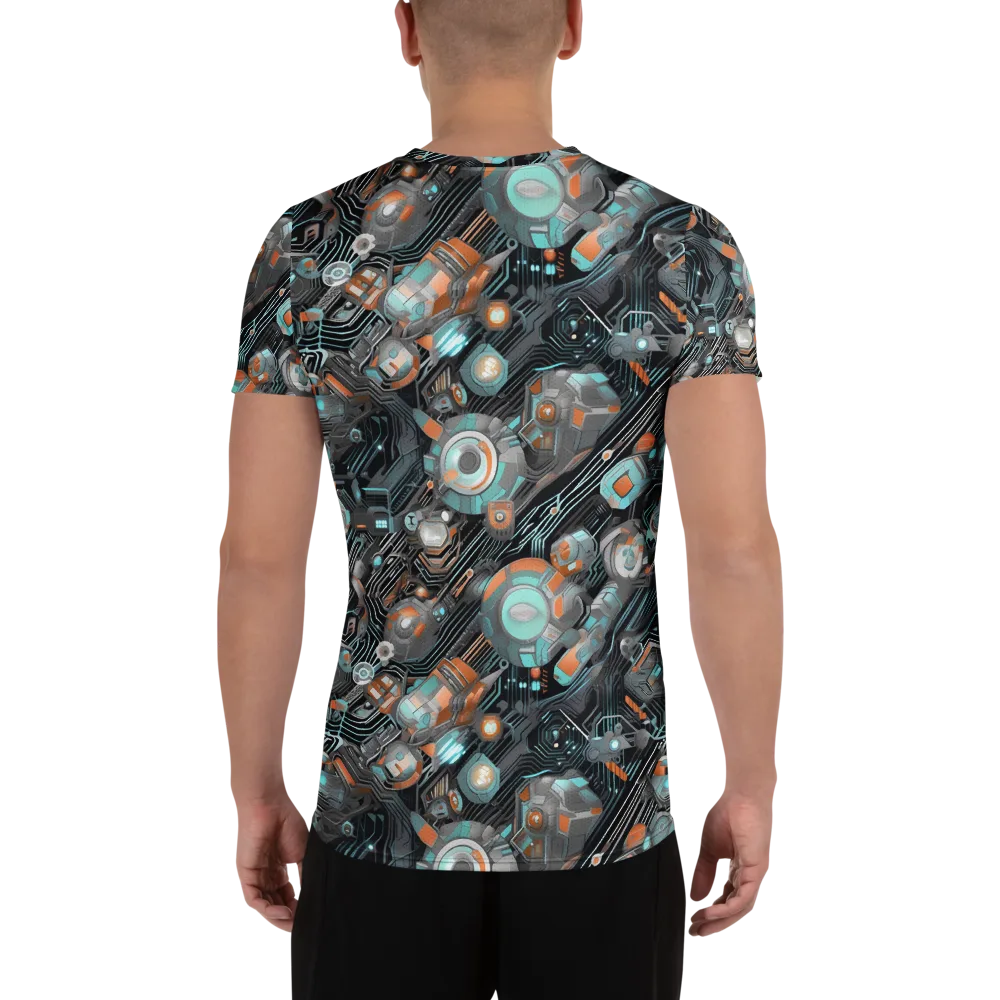 Circuit Nebula on Men's Athletic T-Shirt — Back