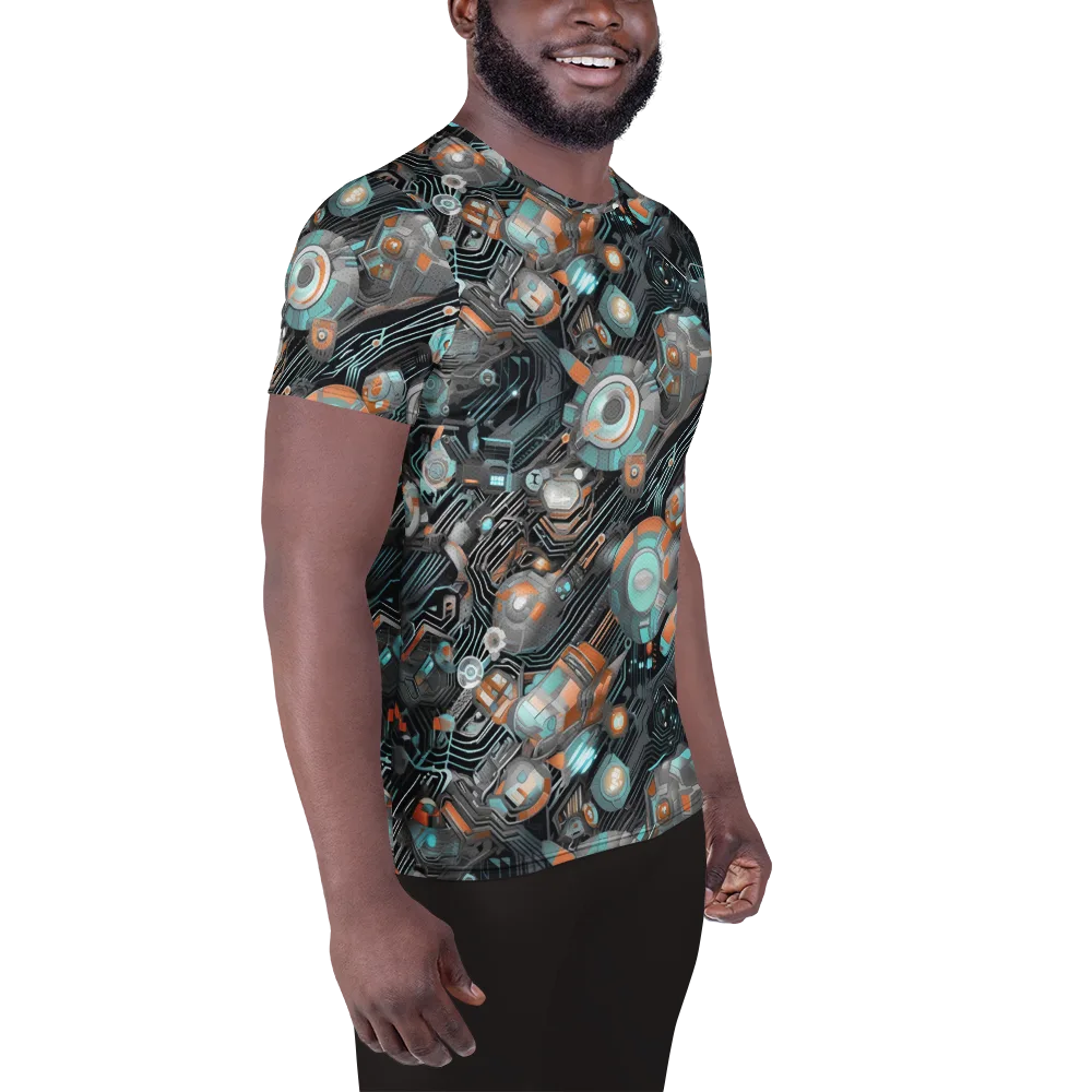 Circuit Nebula on Men's Athletic T-Shirt — Right
