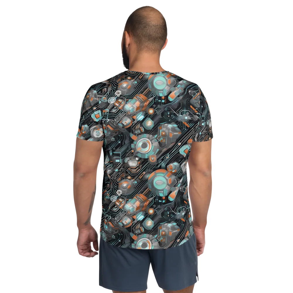 Circuit Nebula on Men's Athletic T-Shirt — Back