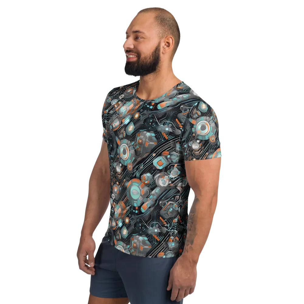 Circuit Nebula on Men's Athletic T-Shirt — Left