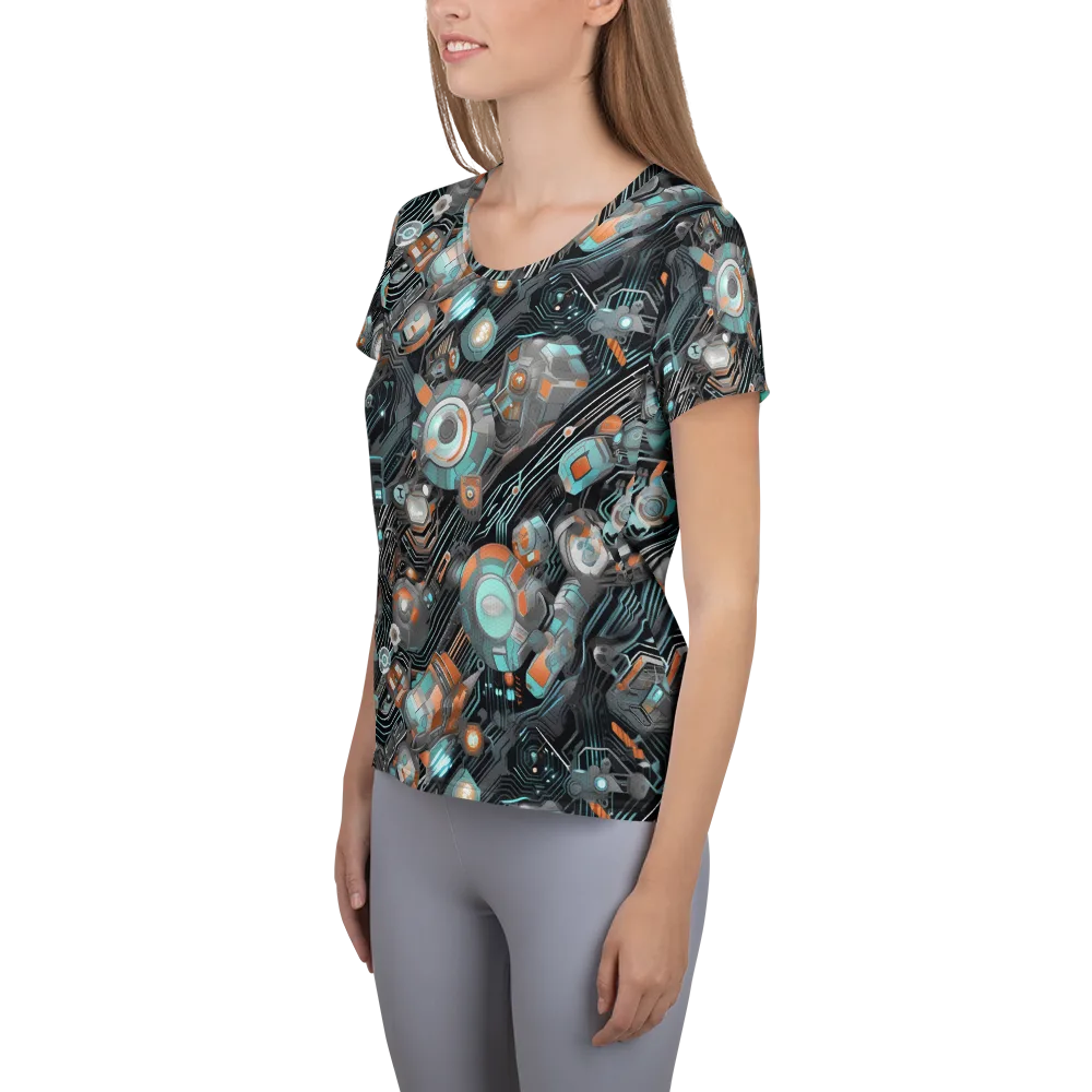 Circuit Nebula on Women's Athletic T-Shirt — Left