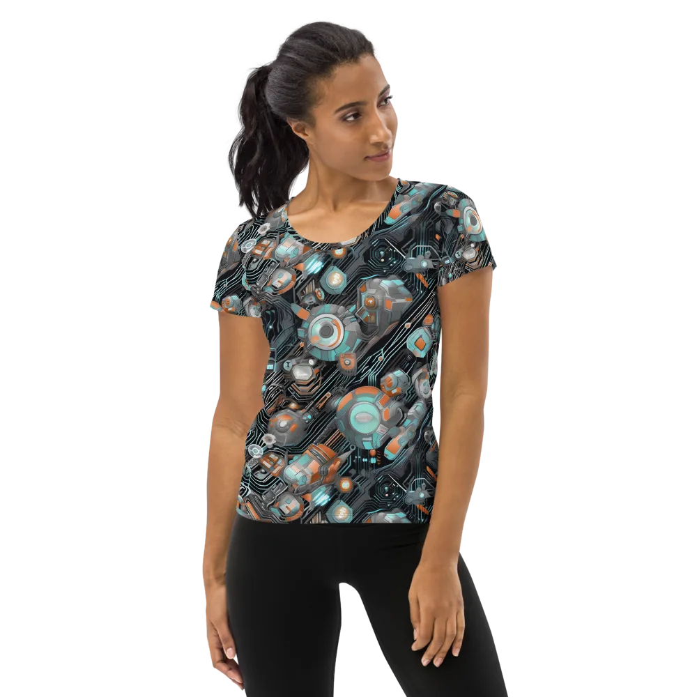 Circuit Nebula on Women's Athletic T-Shirt — Front