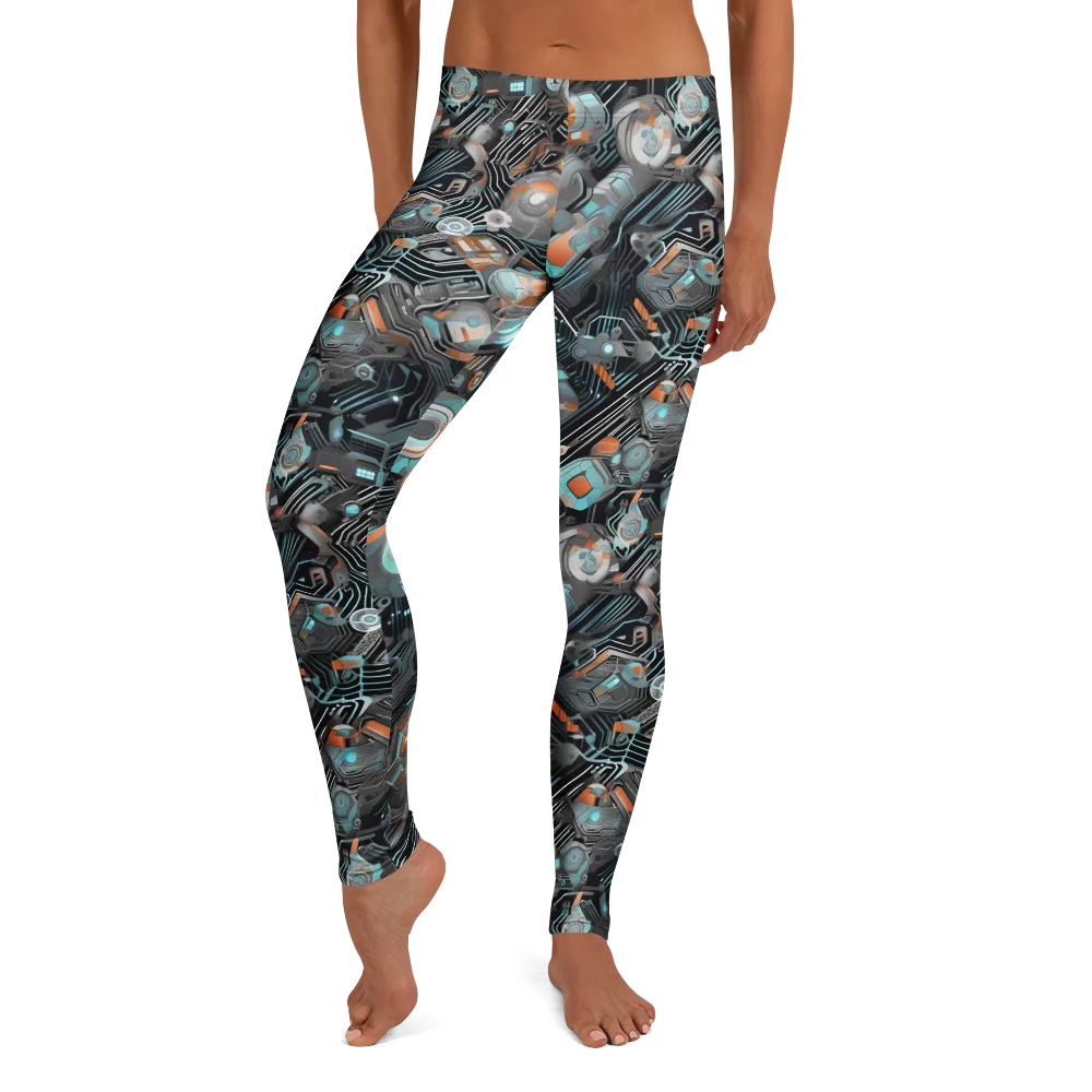 Circuit Nebula on Leggings — Front