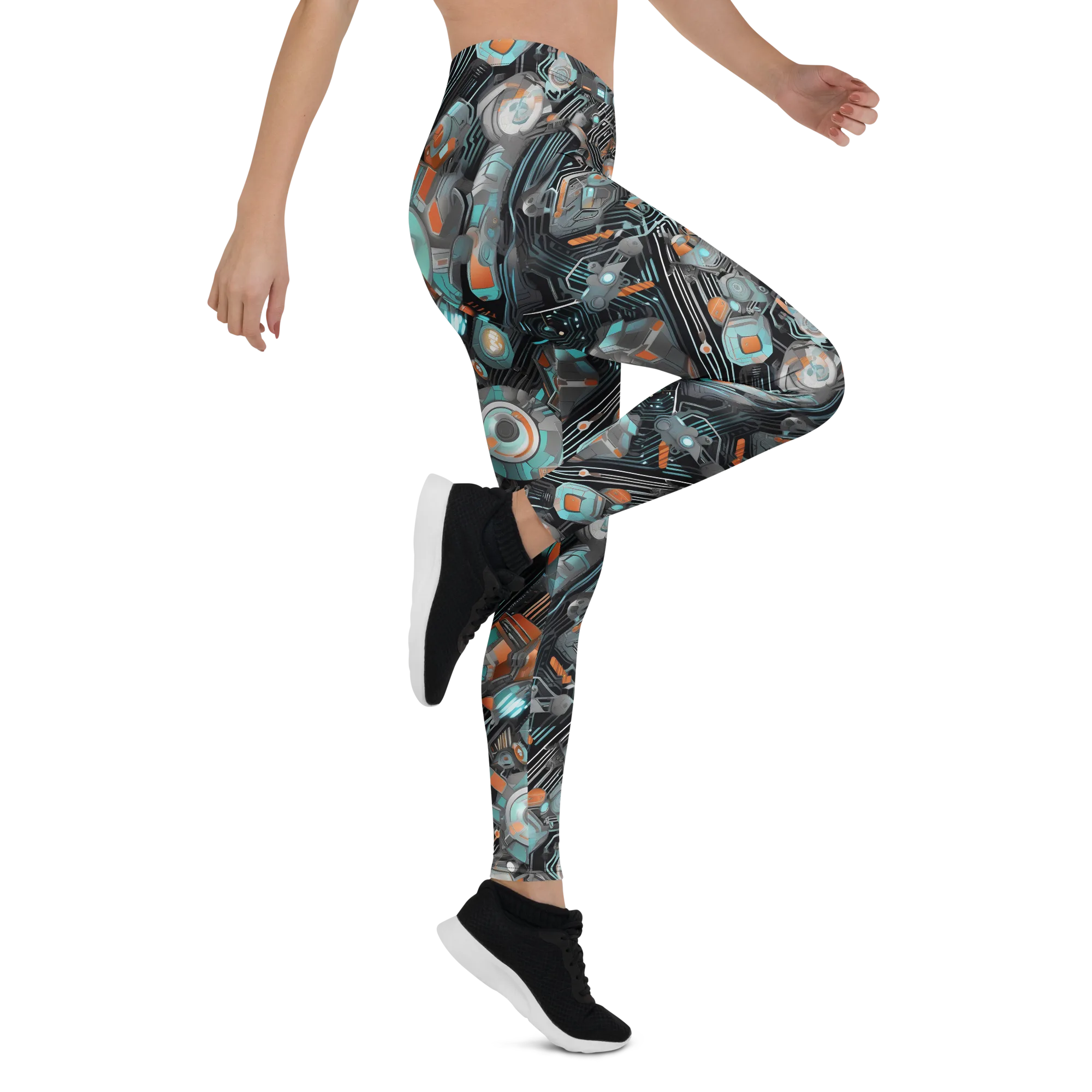 Circuit Nebula on Leggings — Right