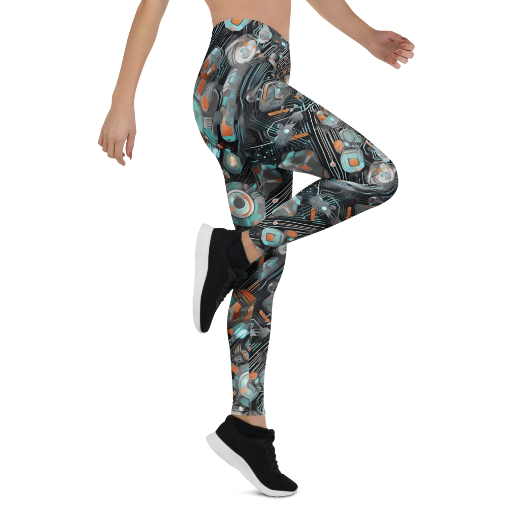 Circuit Nebula on Leggings — Right