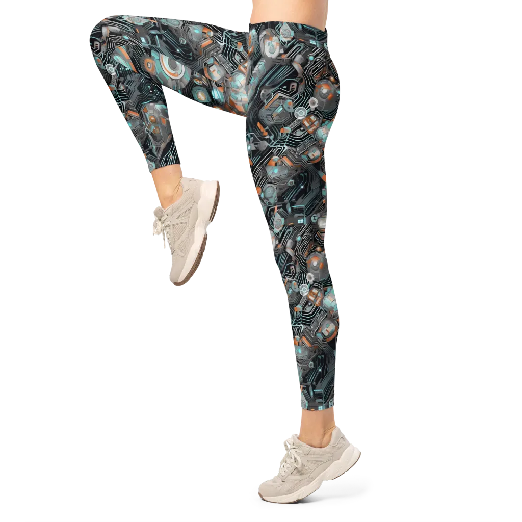 Circuit Nebula on Leggings — Left