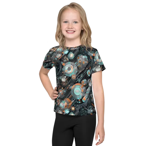 Circuit Nebula on a Kids Crew Neck T-Shirt