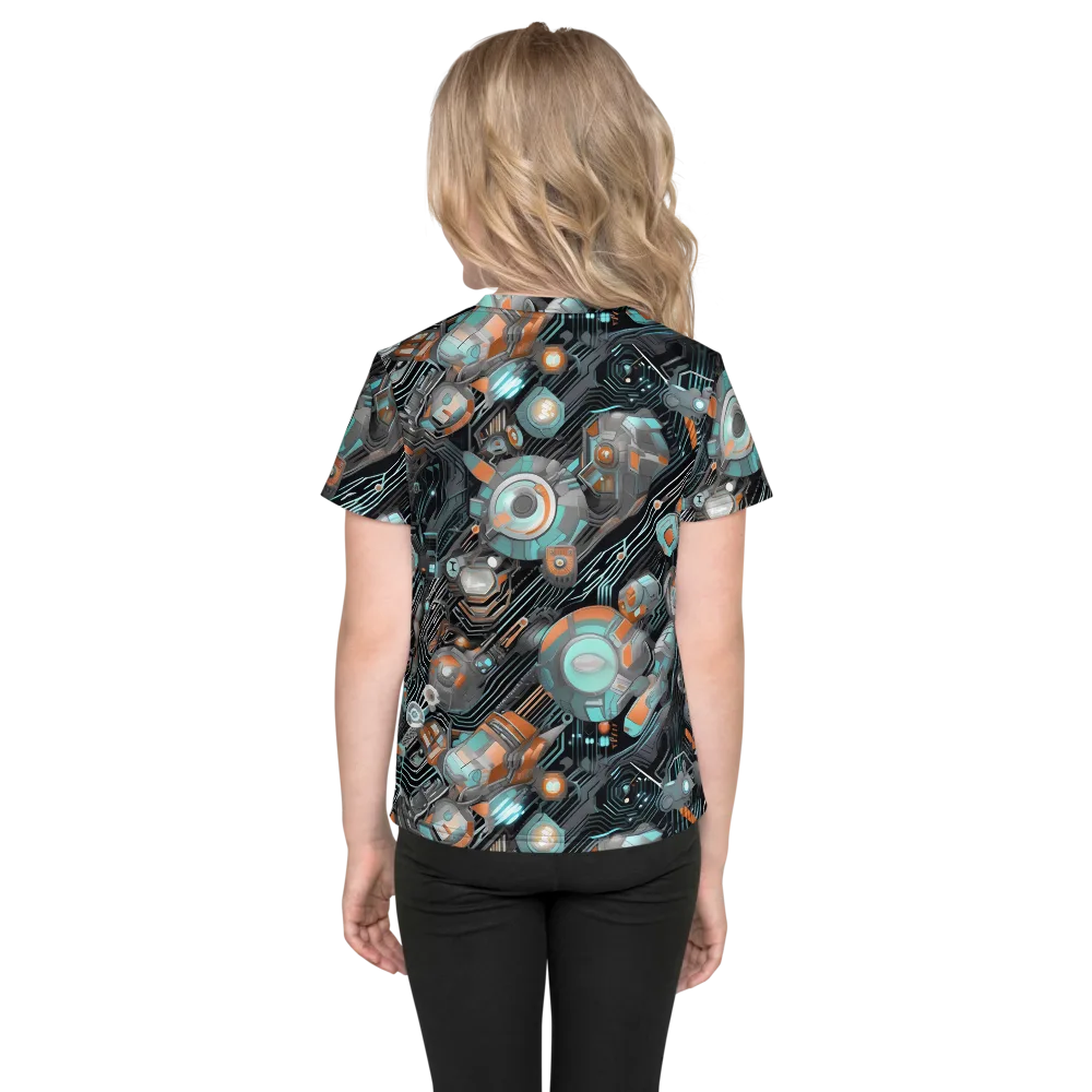 Circuit Nebula on Kids Crew Neck T-Shirt — Back
