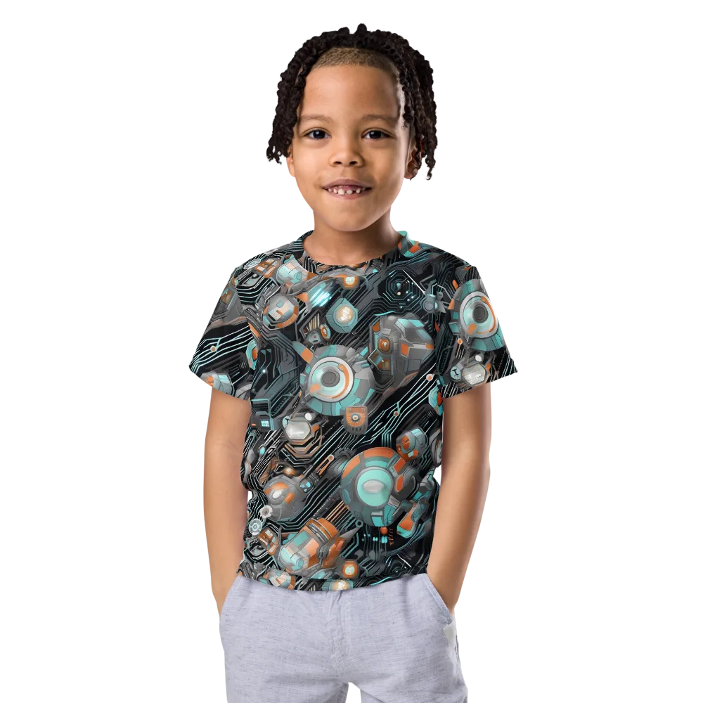 Circuit Nebula on Kids Crew Neck T-Shirt — Front
