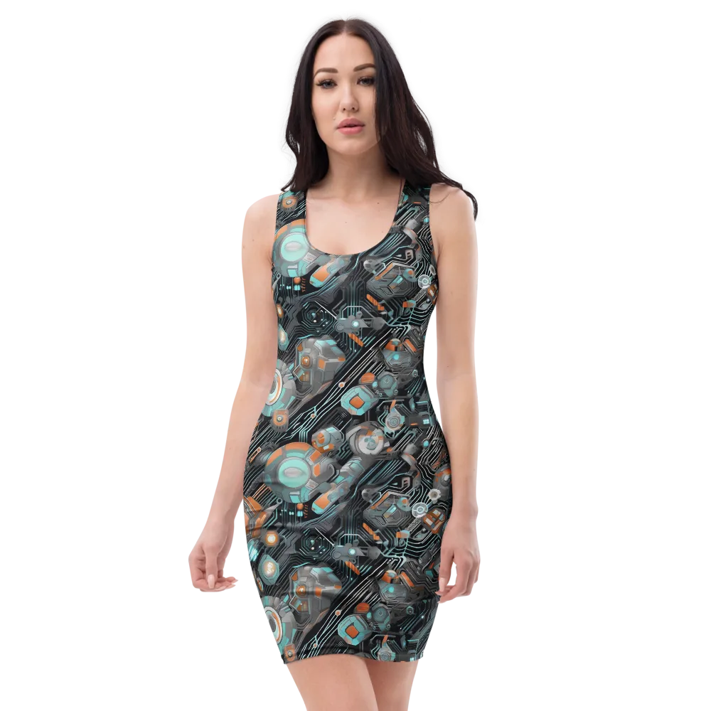 Circuit Nebula on Bodycon Dress — Front