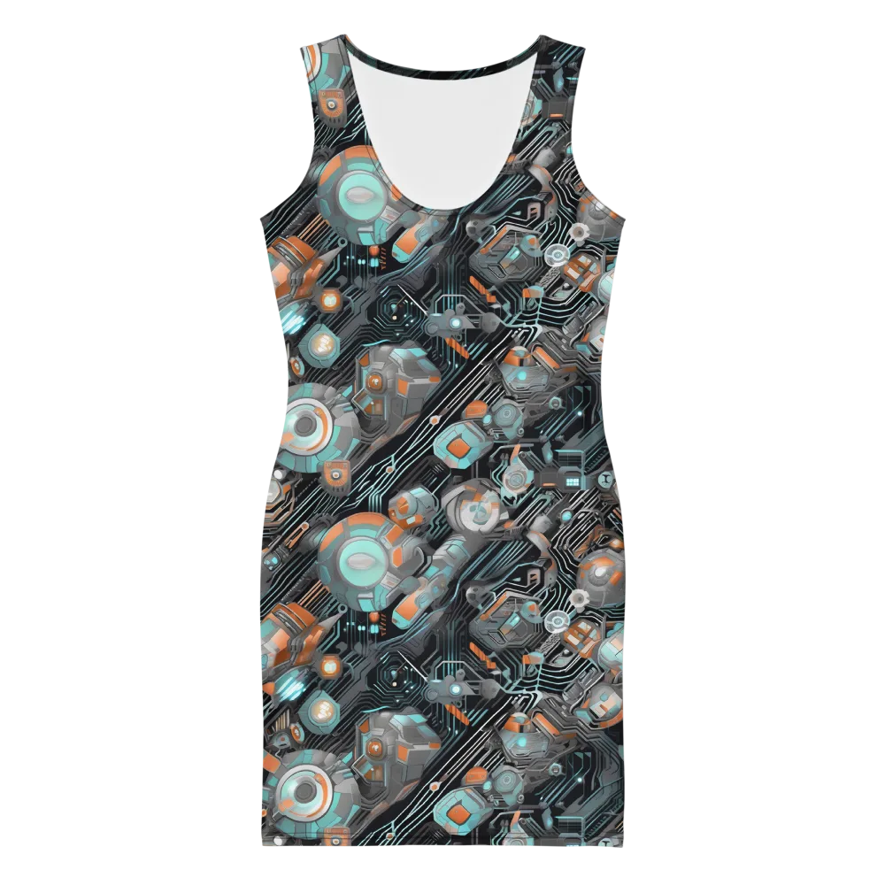 Circuit Nebula on Bodycon Dress — Front