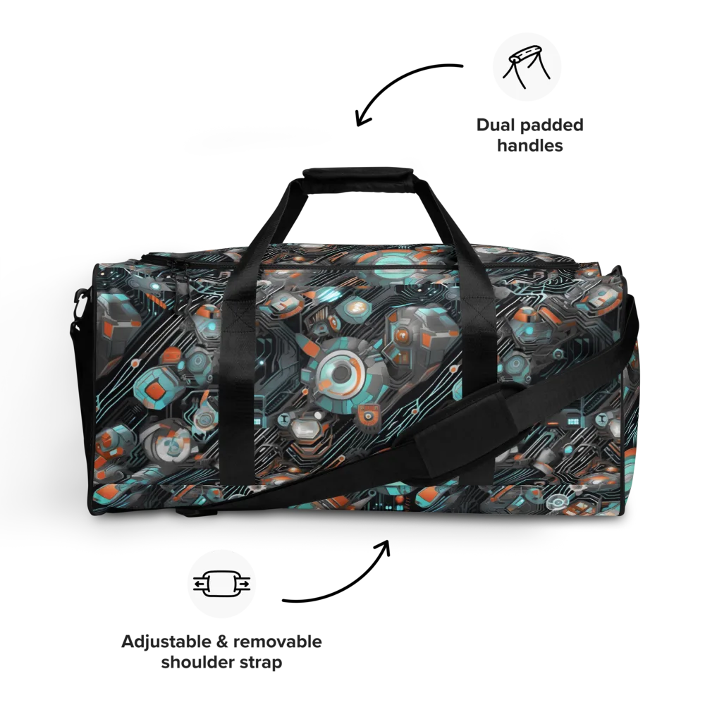 Circuit Nebula on Duffle Bag — Front