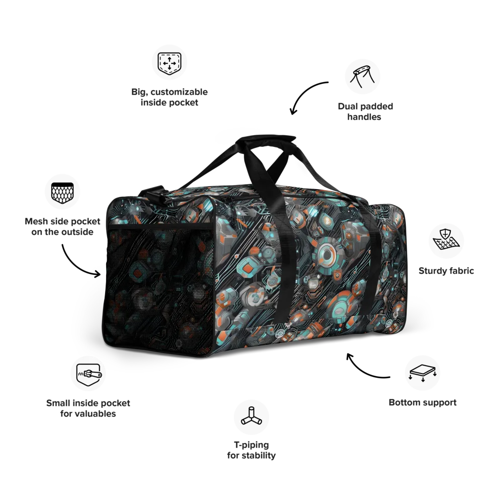 Circuit Nebula on Duffle Bag — Right Front