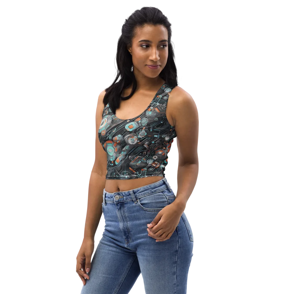 Circuit Nebula on Crop Top — Left Front