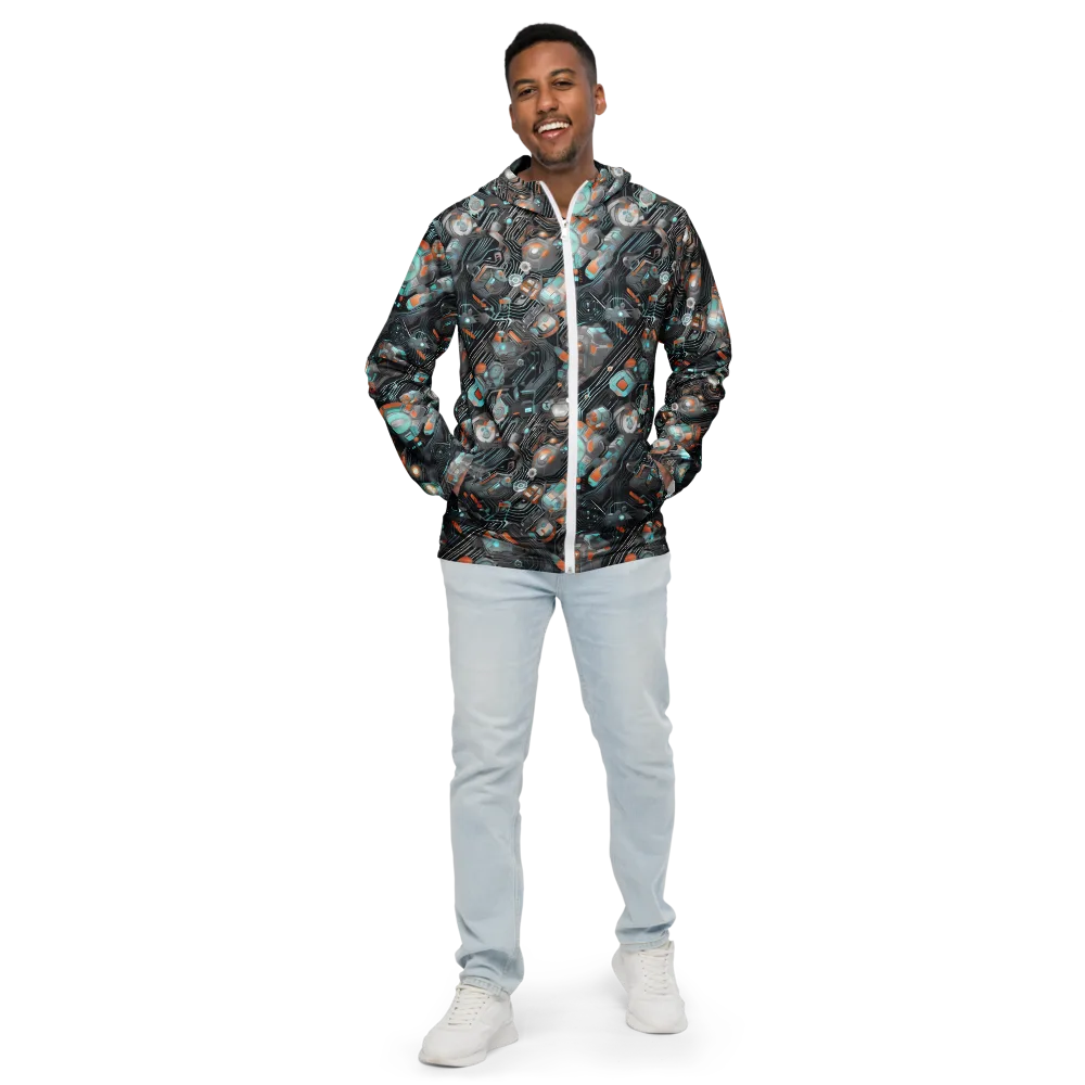 Circuit Nebula on Men's Windbreaker — Front