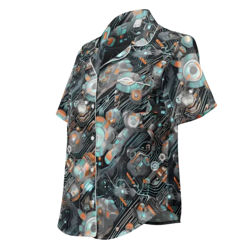 Circuit Nebula on a Women's Short Sleeve Pajama Top
