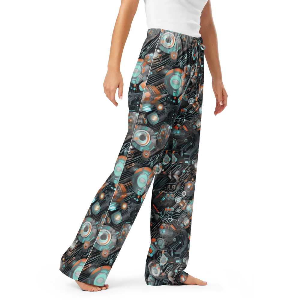 Circuit Nebula on Women's Pajama Pants — Right Front