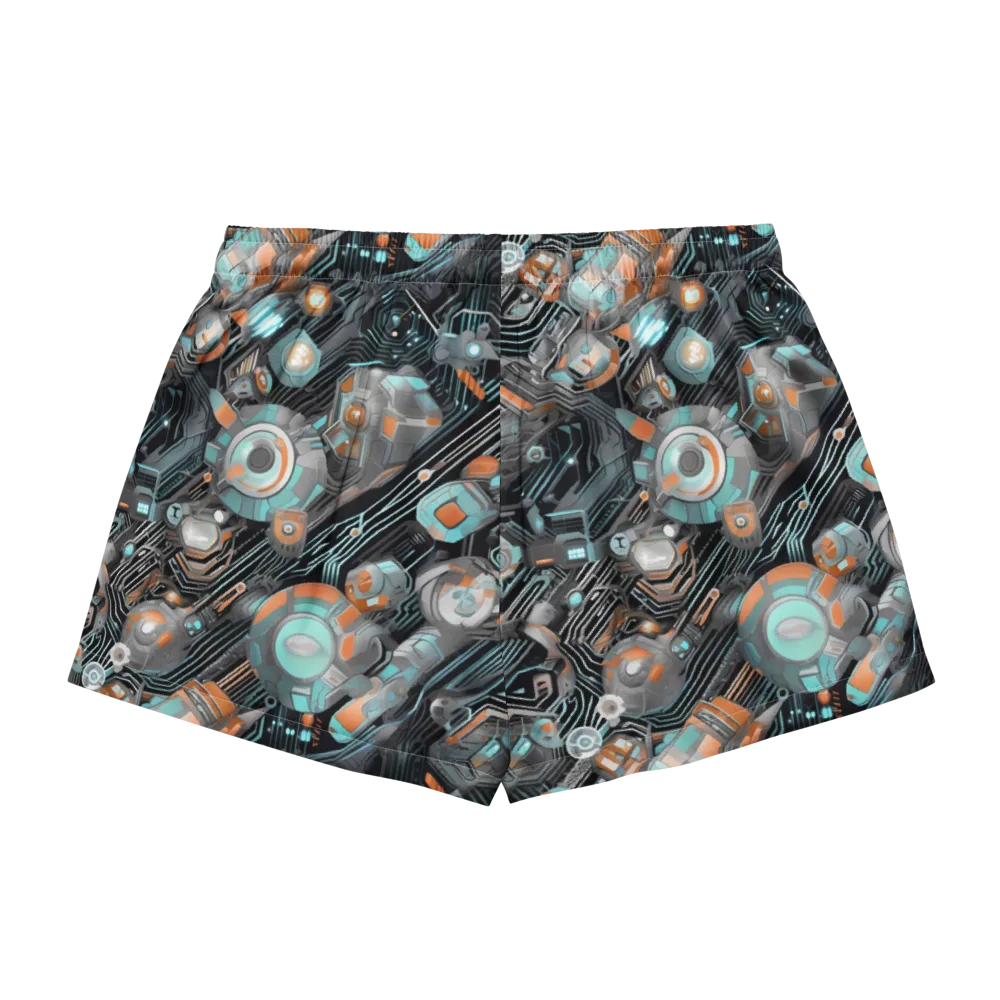 Circuit Nebula on Women's Pajama Shorts — Back