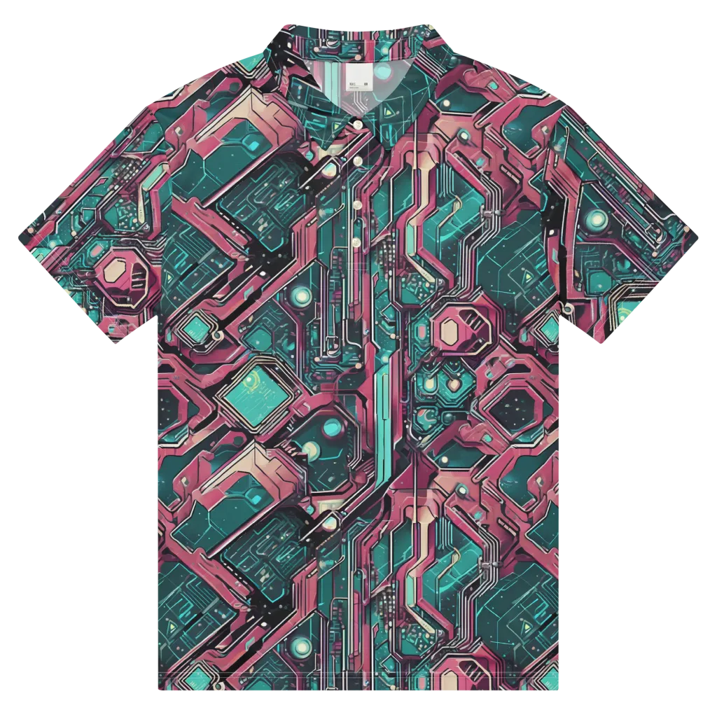 Magenta Mainframe on Men's Slim Fit Polo Shirt — Front