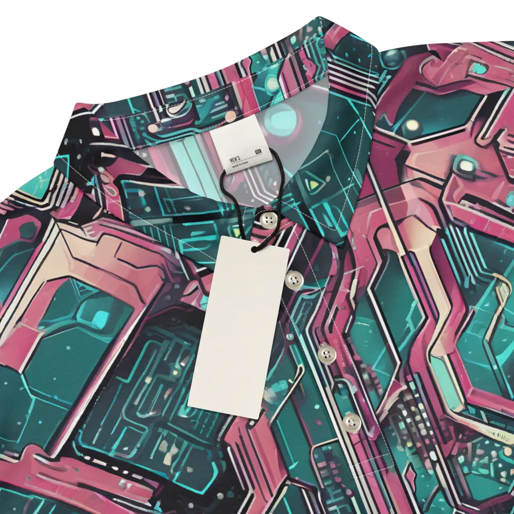 Magenta Mainframe on Men's Slim Fit Polo Shirt — Product details