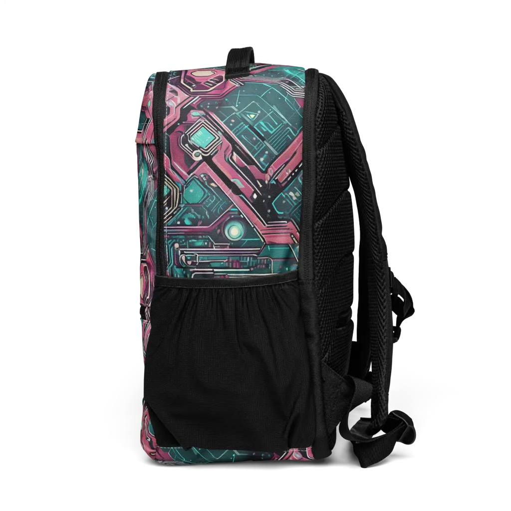 Magenta Mainframe on Utility Backpack — Left