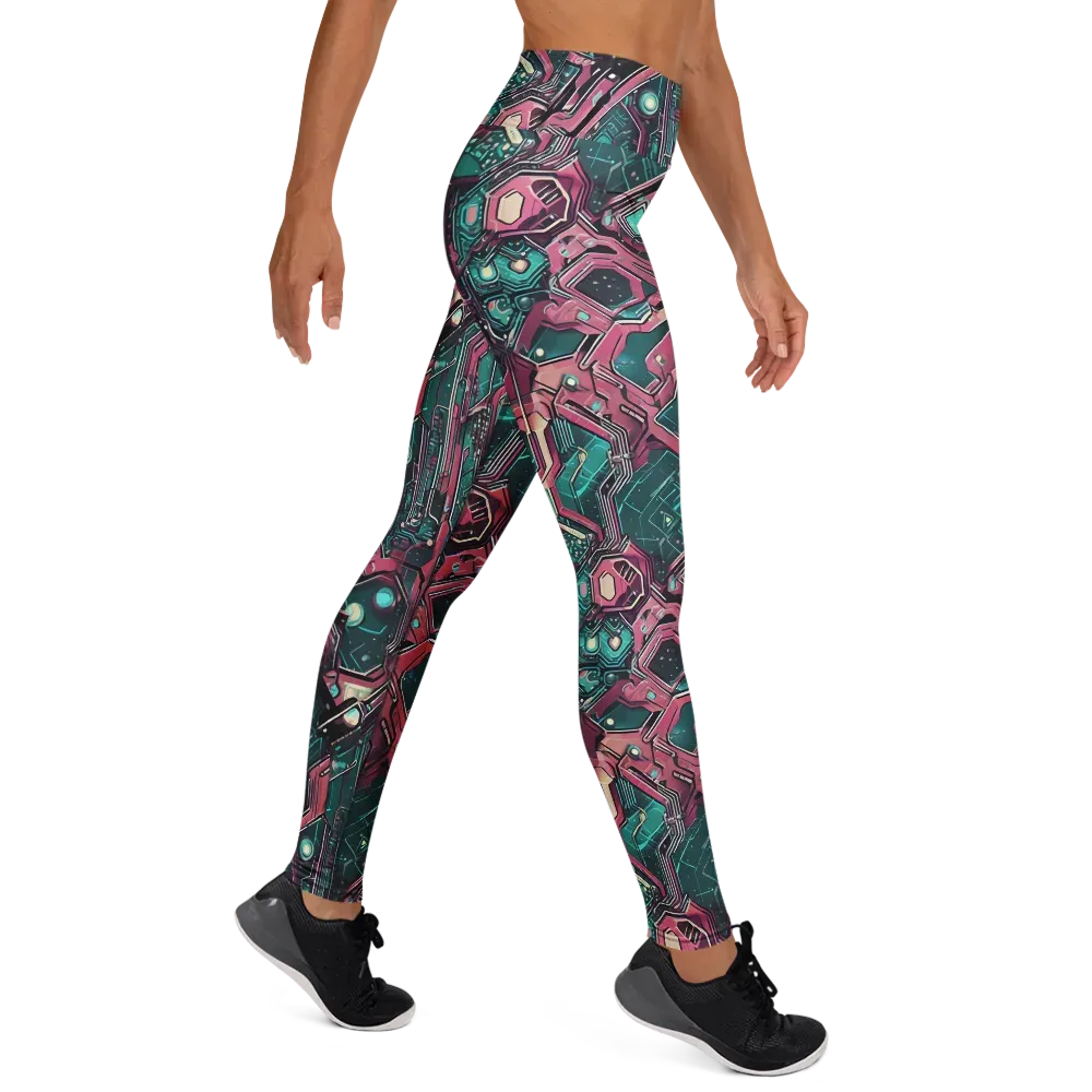 Magenta Mainframe on Yoga Leggings — Right