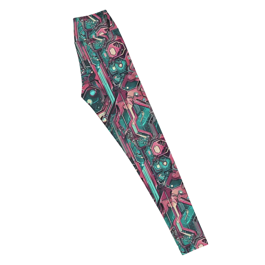 Magenta Mainframe on Yoga Leggings — Right