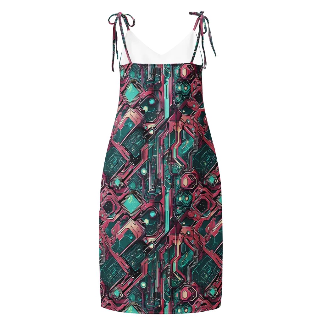 Magenta Mainframe on Slip Dress — Back