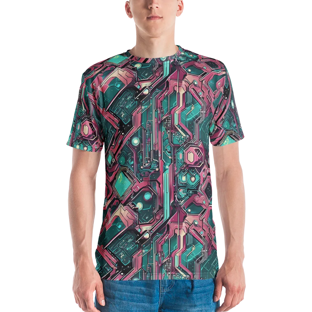 Magenta Mainframe on Men's Crew Neck T-Shirt — Front