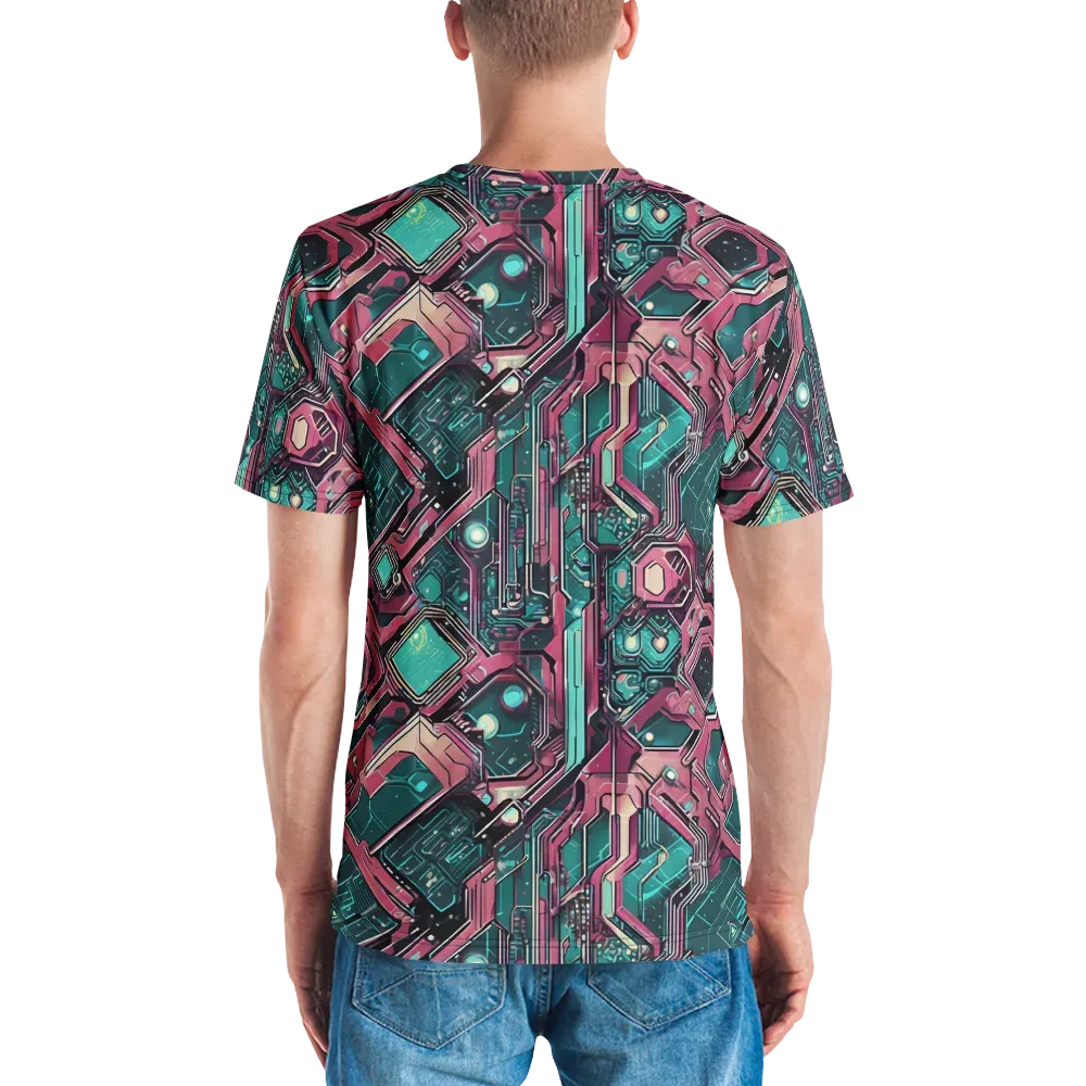 Magenta Mainframe on Men's Crew Neck T-Shirt — Back