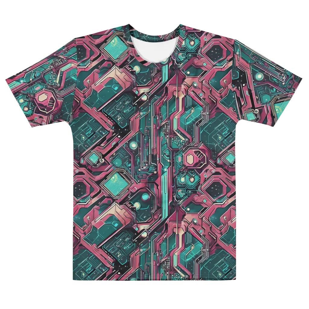 Magenta Mainframe on Men's Crew Neck T-Shirt — Front