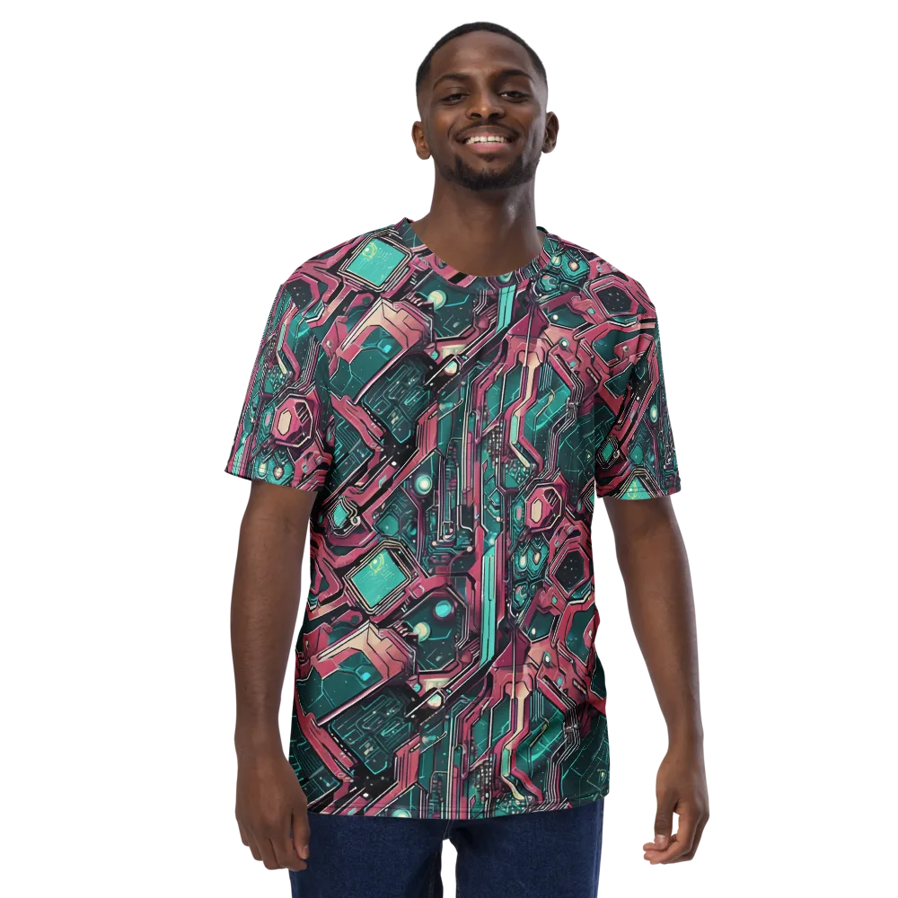 Magenta Mainframe on Men's Crew Neck T-Shirt — Front