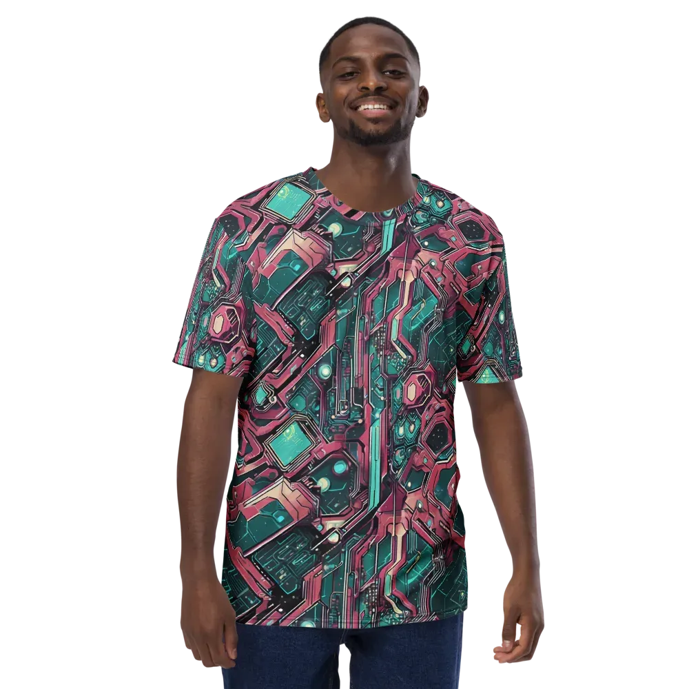 Magenta Mainframe on Men's Crew Neck T-Shirt — Front