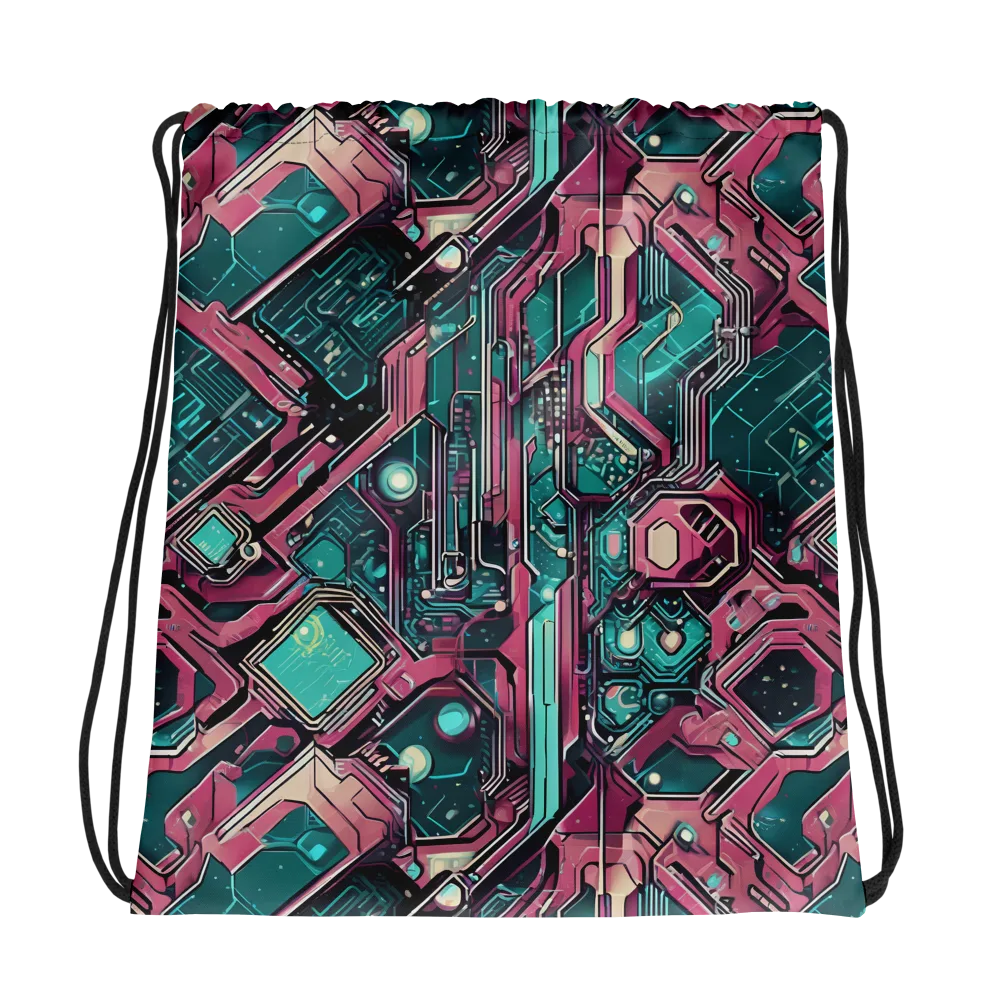 Magenta Mainframe on Drawstring Bag — Photo