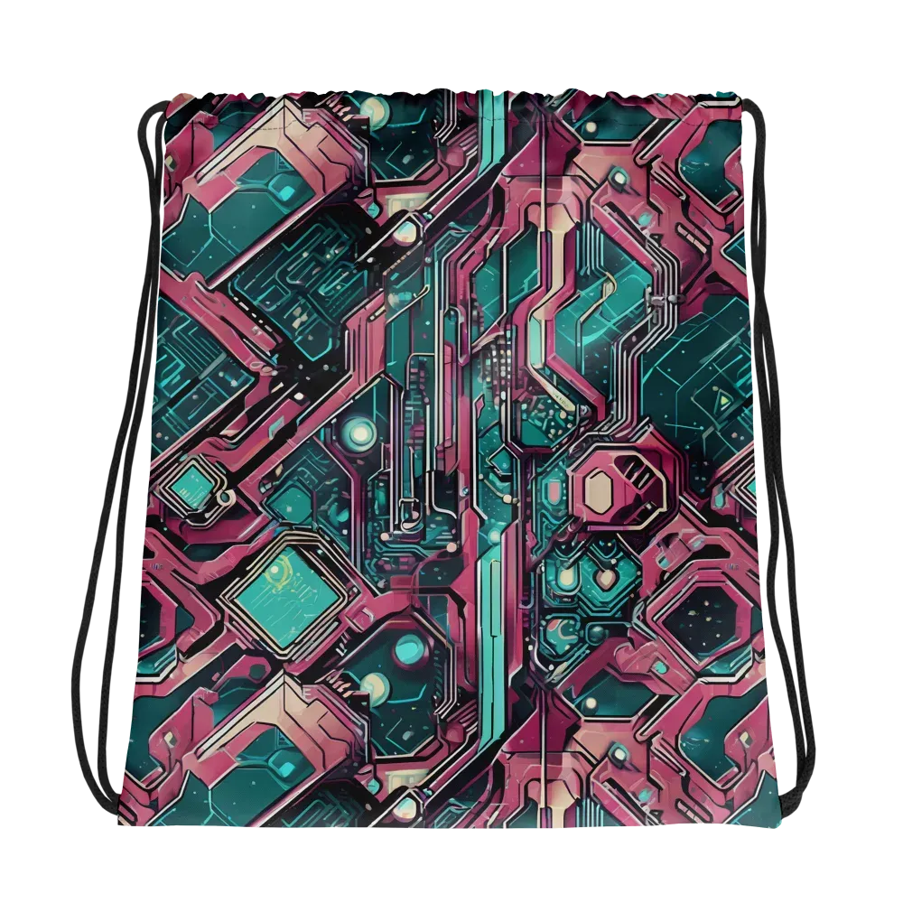 Magenta Mainframe on Drawstring Bag — Photo