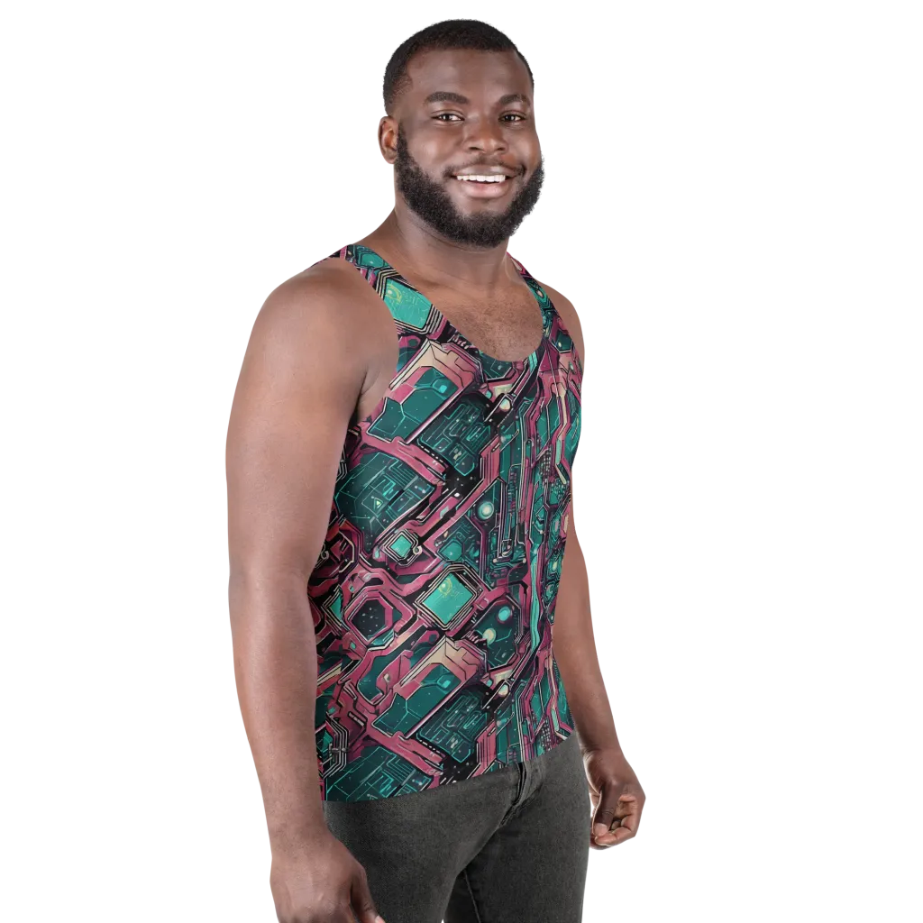 Magenta Mainframe on Men's Tank Top — Right Front