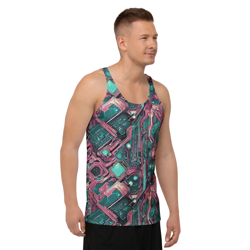 Magenta Mainframe on Men's Tank Top — Right Front
