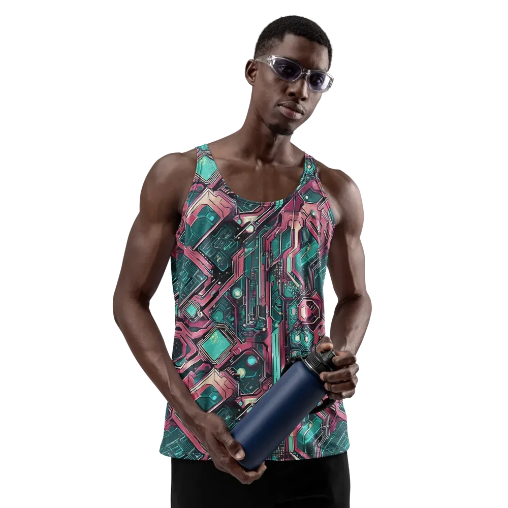 Magenta Mainframe on Men's Tank Top — Front