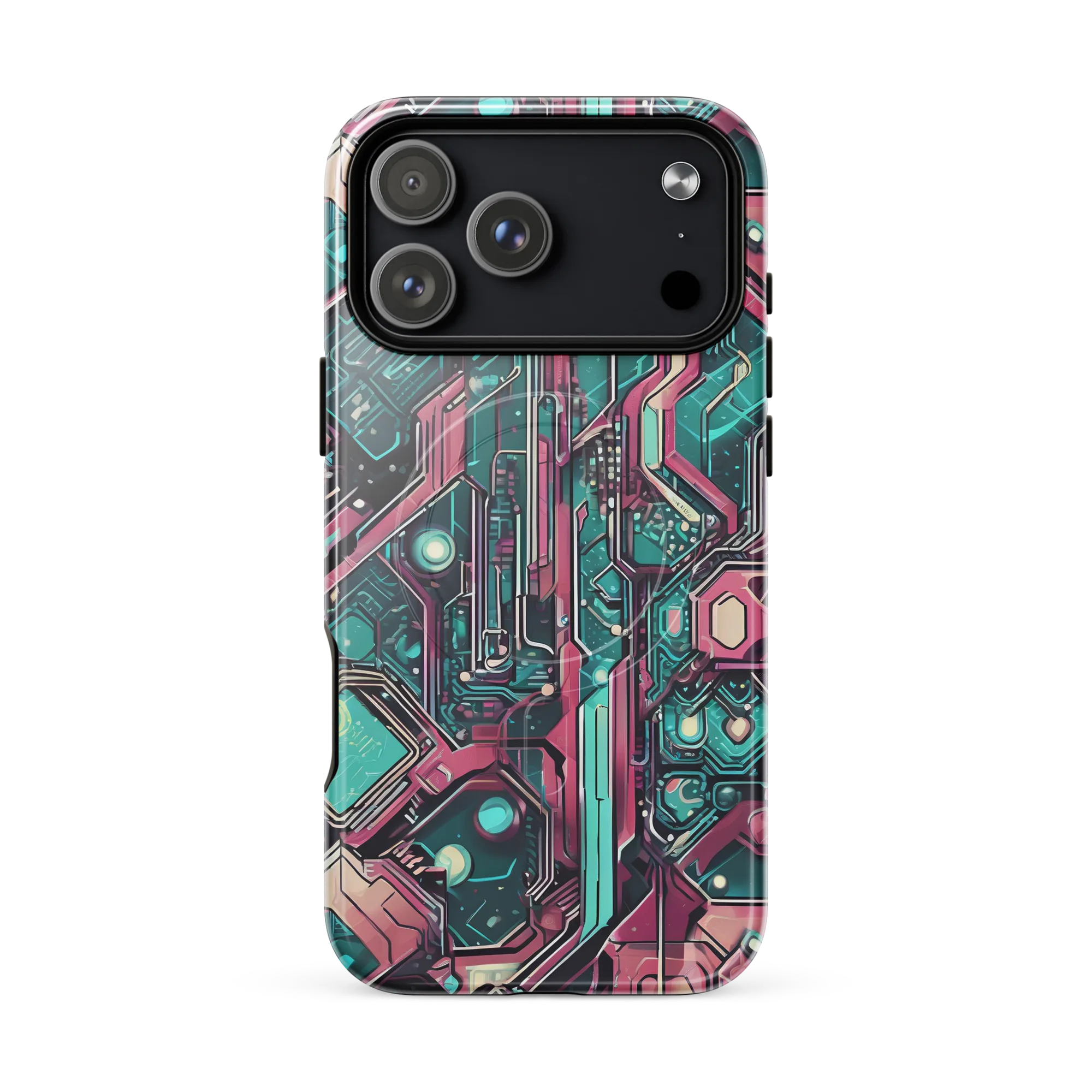 Magenta Mainframe on MagSafe Tough Case for iPhone® — Front