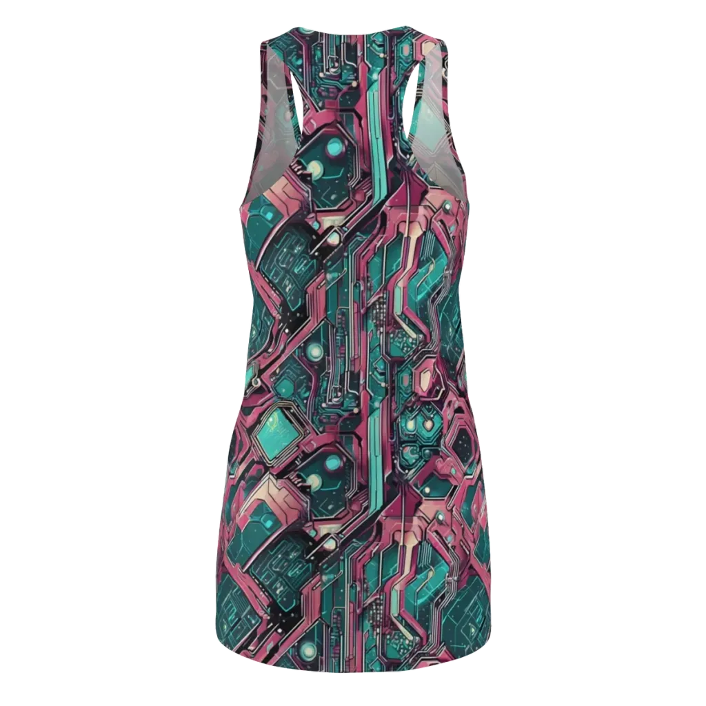 Magenta Mainframe on Racerback Dress — Back
