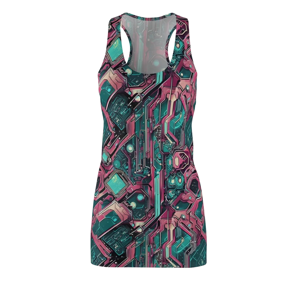 Magenta Mainframe on Racerback Dress — Front