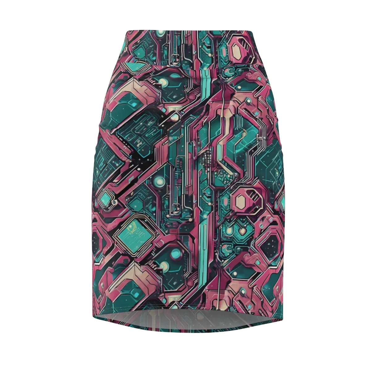 Magenta Mainframe on Pencil Skirt — Front
