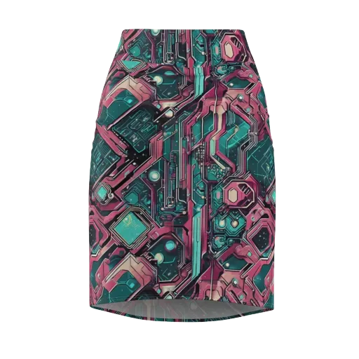 Magenta Mainframe on a Pencil Skirt