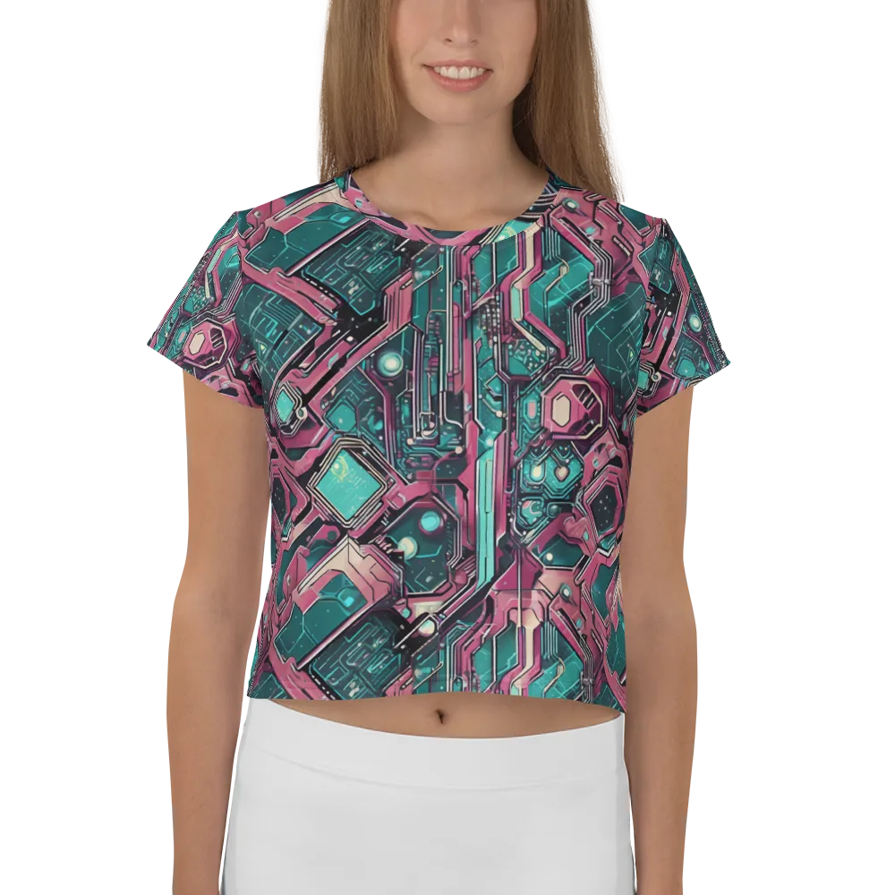 Magenta Mainframe on Crop Tee — Front