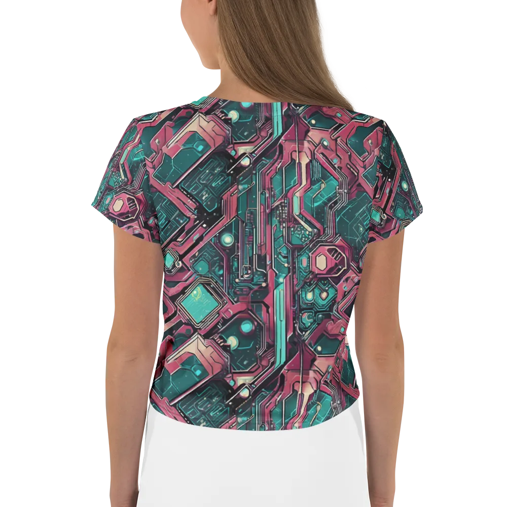 Magenta Mainframe on Crop Tee — Back