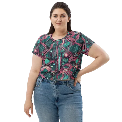 Magenta Mainframe on a Crop Tee