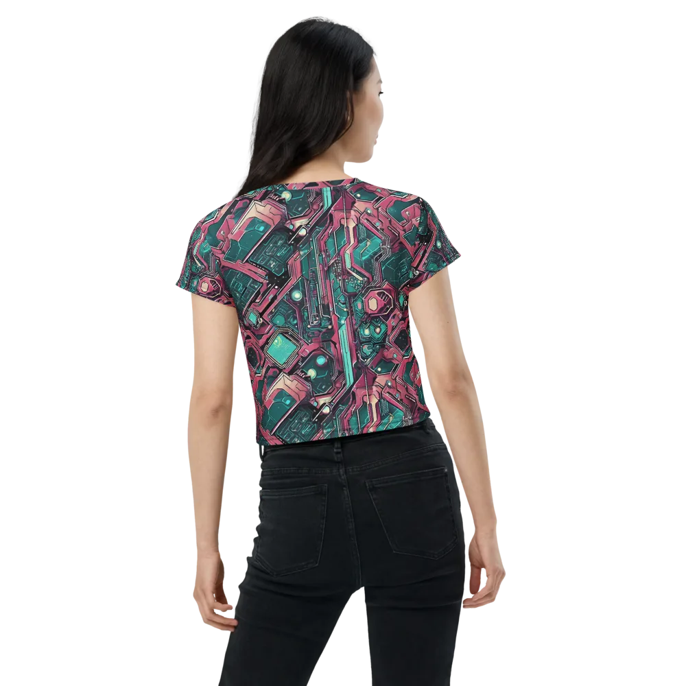 Magenta Mainframe on Crop Tee — Back