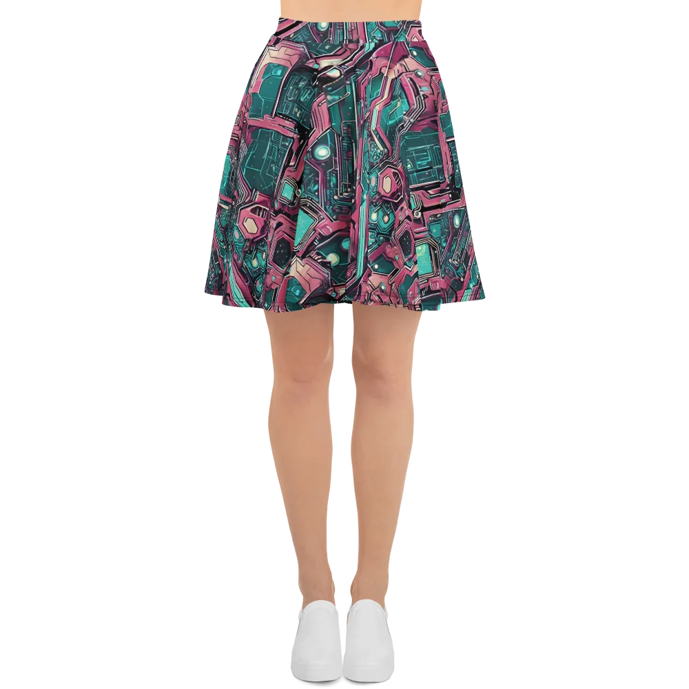 Magenta Mainframe on Skater Skirt — Front