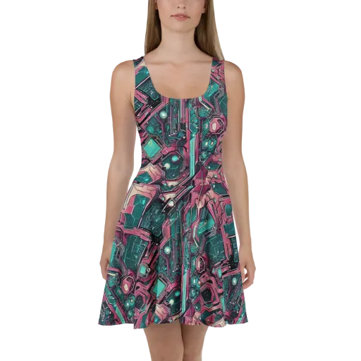 Magenta Mainframe on a Skater Dress