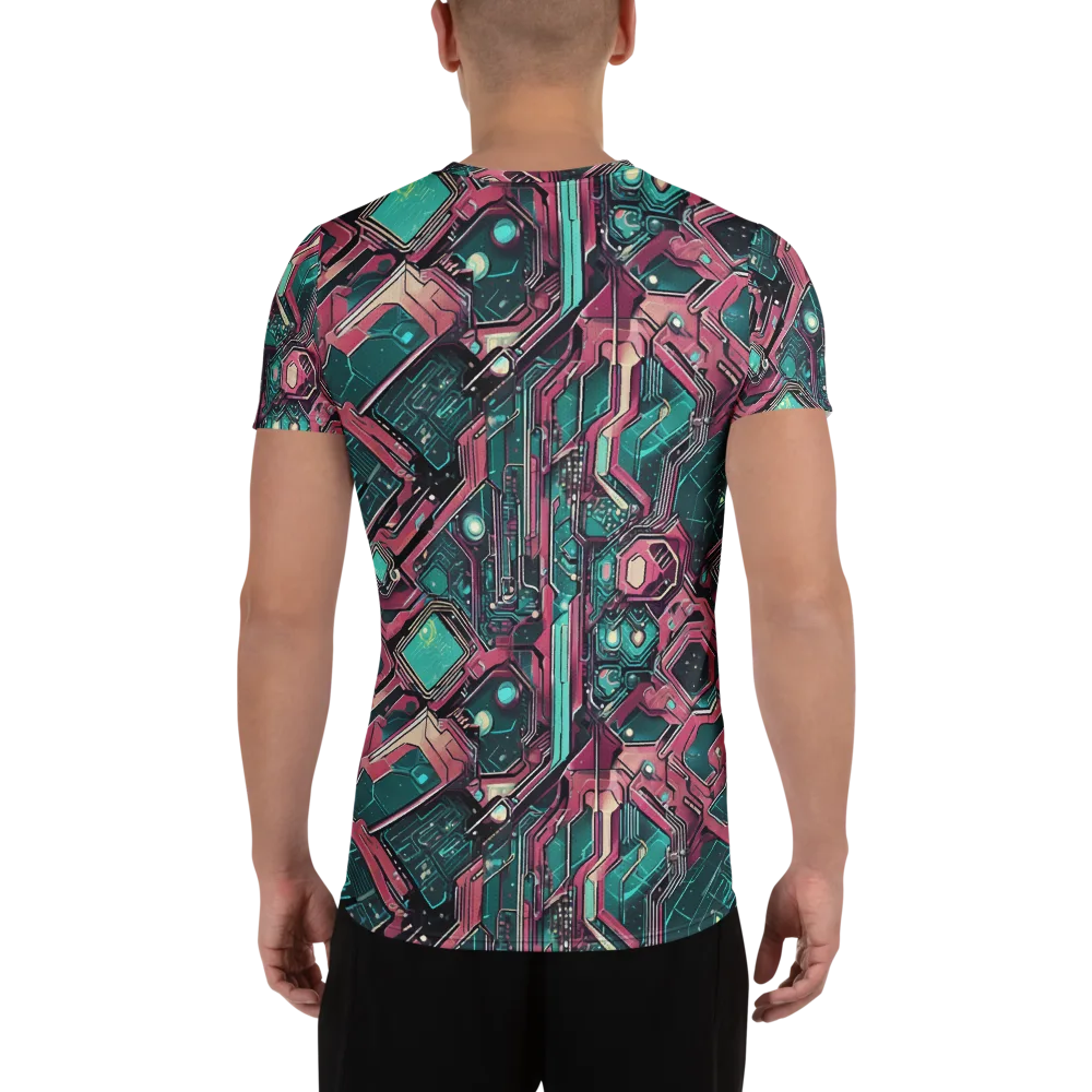 Magenta Mainframe on Men's Athletic T-Shirt — Back